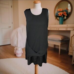 Black • Sophisticated • Ruched Sleeveless Dress • Work • Fit Arms